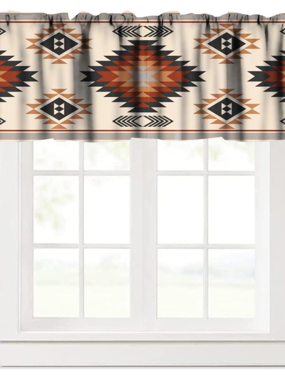 Aztec Kitchen Curtains, Abstract Geometric Tribal Navajo Ethnic Southwestern Nat